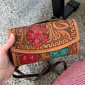 Handcrafted Floral Leather Bag